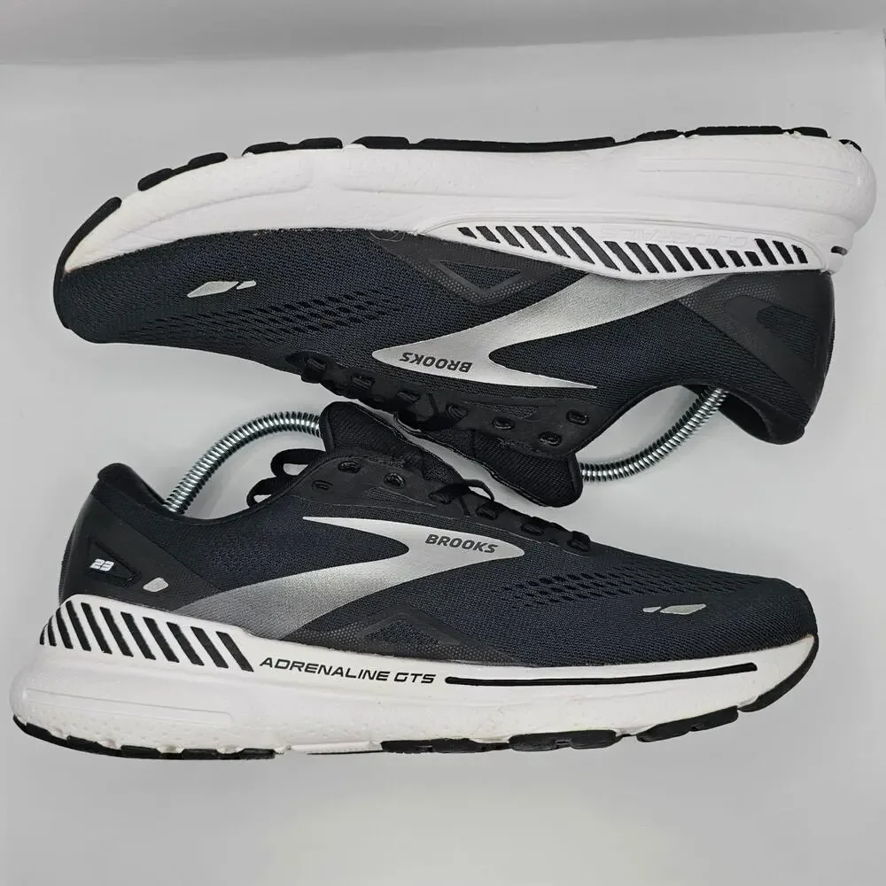 Brooks Adrenaline GTS 23 Black White Silver Women 10 Medium B UK 8 Running Shoe